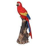 perfk Papagei Solar Garten Statue Outdoor Patio Decor – Papagei Figur | Dekorative Solarleuchten für Hof, Balkon, Deck Einweihungsgeschenk | Automatisch