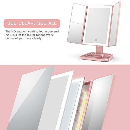 Makeup Mirror Vanity Mirror with Lights 3 Color Lighting Modes 72 LED