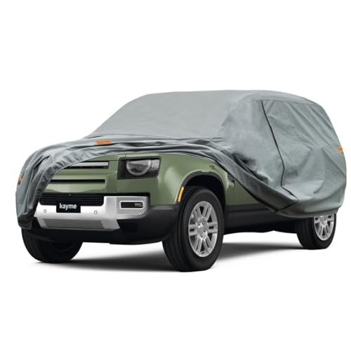 Image of Kayme Heavy Duty SUV Car Cover Custom Fit Land Rover Defender 130 Waterproof All Weather for Automobiles, Full Exterior Covers Sun Rain UV Protection.（Deliver About 3-10 Days）