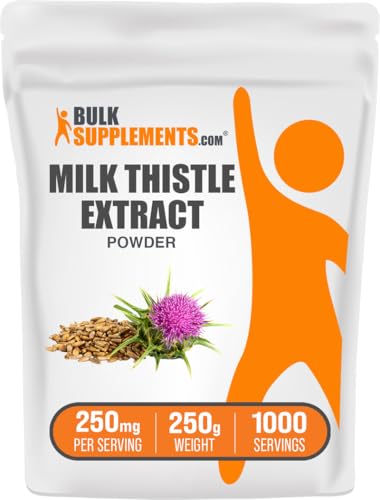 BulkSupplements.com Milk Thistle Extract Powder - Herbal Supplement Milk Thistle Supplement - Gluten Free 250mg per Serving 250g (8.8 oz) (Pack of 1)