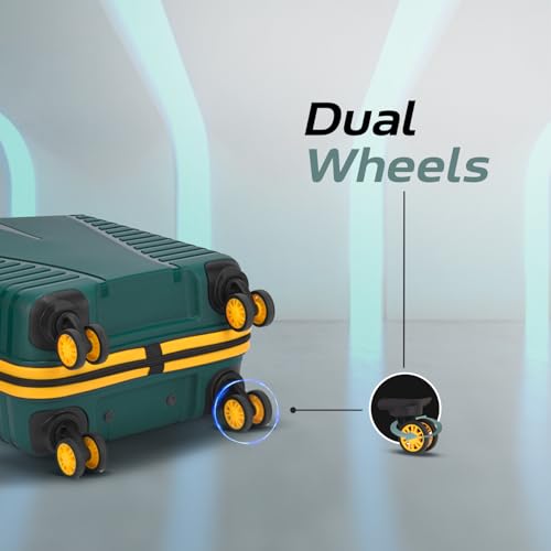 Image of Aristocrat Cabin Airpro Plus 55 Cm(Small) 8 Wheel Spinners Trolley Bags for Travel Hard Case Luggage, Lightweight Bag with TSA Lock & Anti-Theft Zipper(Green),Small