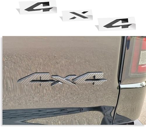 Image of Reflective Concepts 4x4 Emblem Overlay Decal Sticker - Fits: 2019-2026 Ram, NOT for Classic - (Color: Carbon Fiber)