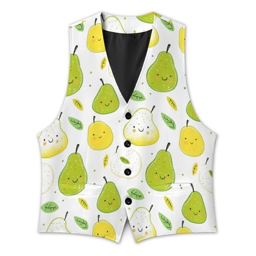 Pear Fruit Pattern Trendy Vest Suit for Men V Neck Formal Dress Waistcoat Vests Business Slim Fit2