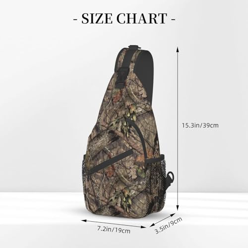 Hunting Camouflage Camo Forest Sling Backpack Crossbody Sling Bag Casual Chest Bags Travel Hiking Daypack Shoulder Bag for Women Men - Image 3