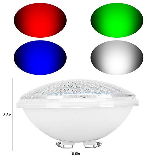 Kingwei RGBW 40W LED Scheinwerfer, Poolbeleuchtung PAR56,Poolscheinwerfer IP68 Wasserdicht,Unterwasser Beleuchtung mit Fernbedienung fur Swimming Pool DC/AC 12V
