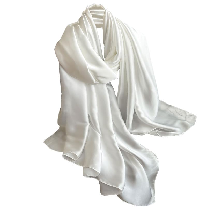 Long Silk Feeling Satin Scarf Smooth Lightweight Sunscreen Satin Shawls Wrap Headscarf for Women