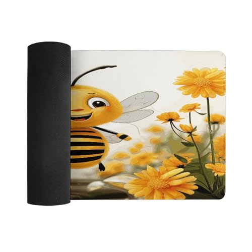 Alfombrilla grande para escritorio con diseño Cute Bees miniatura 3
