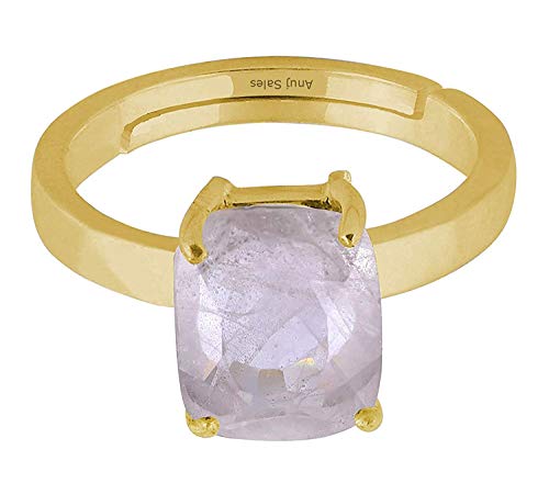 Anello in oro 19.00 Ratti 18.00 carati con zaffiro bianco naturale, certificato non riscaldato, non trattato, anello regolabile Pukhraj, pietra portafortuna preziosa pietra preziosa sfusa