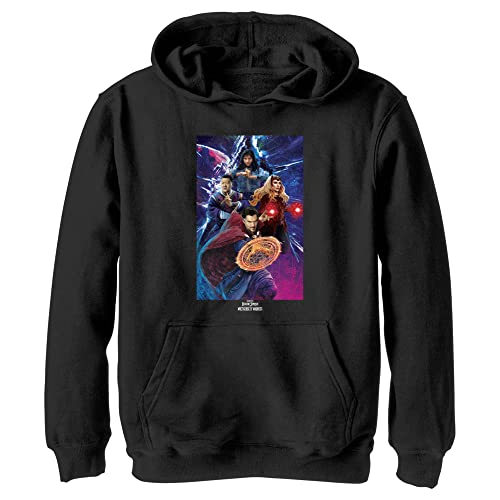 Sweat-shirt à capuche Dr Strange Marvel noir pour enfants et garçons