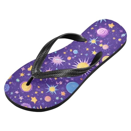 Women Beach Summer Casual Flip Flop Space Planet GalaxyQuick Dry Sandals Slipper for Men 214B8303