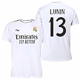 Camiseta Lunin - Diseño auténtico y Elegante Inspirado en la Seguridad, precisión y Estilo de una Figura Clave bajo los Tres Palos (FR/ES, Letras, M, Regular, Regular, Blanca)