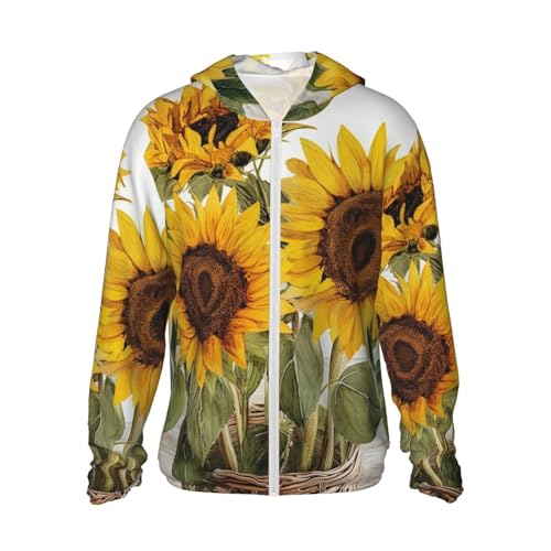 Veste légère UPF 50+ imprimé tournesols pour savourer le soleil sereinement