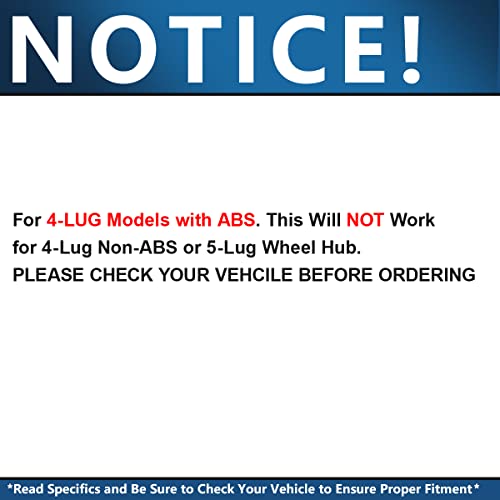 Image of Detroit Axle - 4-Lug w /ABS Front Wheel Bearing Hubs for 05-10 Chevy Cobalt