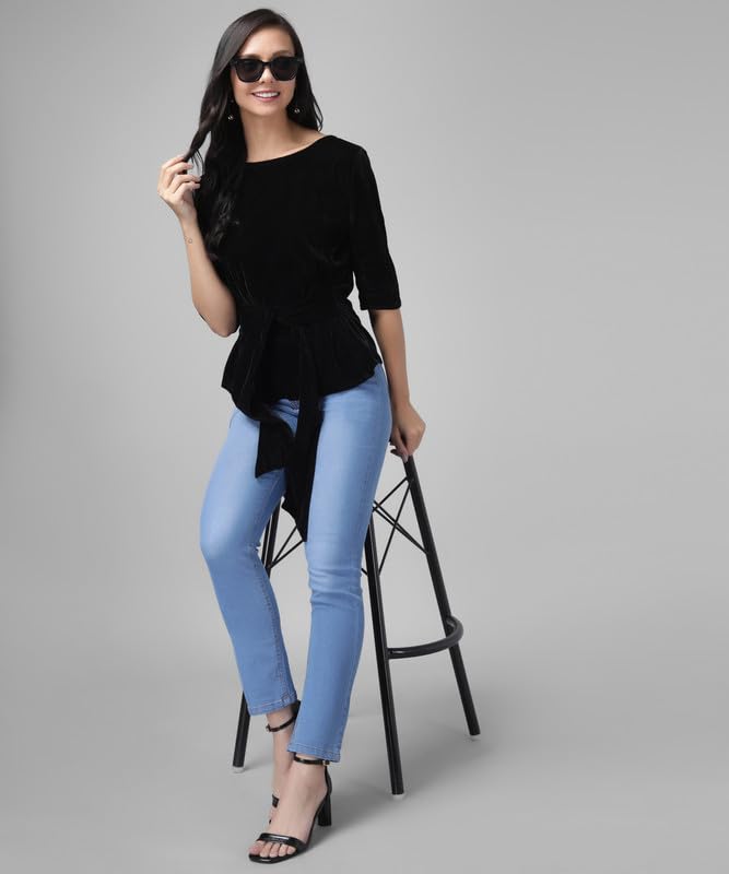 Image of Vaararo Women Dress Shirt, Velvet, Regular Fit