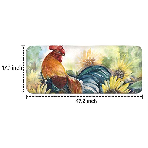 Unicorns Farting Sunflower And Rooster Kitchen Mat Water Absorbing Standing Mat Non-Slip Kitchen Rug #TOP2