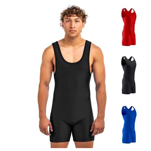 Matman Edge Wrestling Singlet Men Boys Spandex Weightlifting Solid Color (Black, Medium)