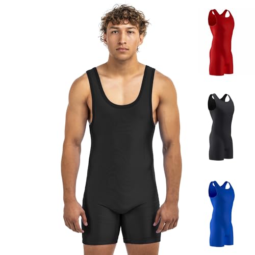 Matman Men’s & Youth Wrestling Singlet – High Performance Singlets for Wrestling or Weightlifting - Edge Singlet (Black, Small)