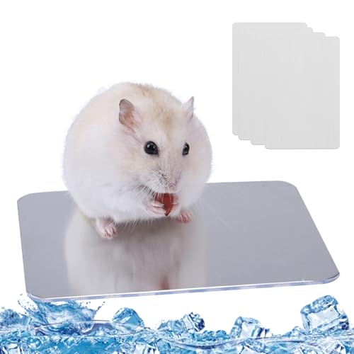 BSITSSS 4 x Cooling Pad for Rabbit Cooling Mat for Pets 12 x 8 cm for Guinea Pig Cage Chinchilla Hamster and Other Small Animals
