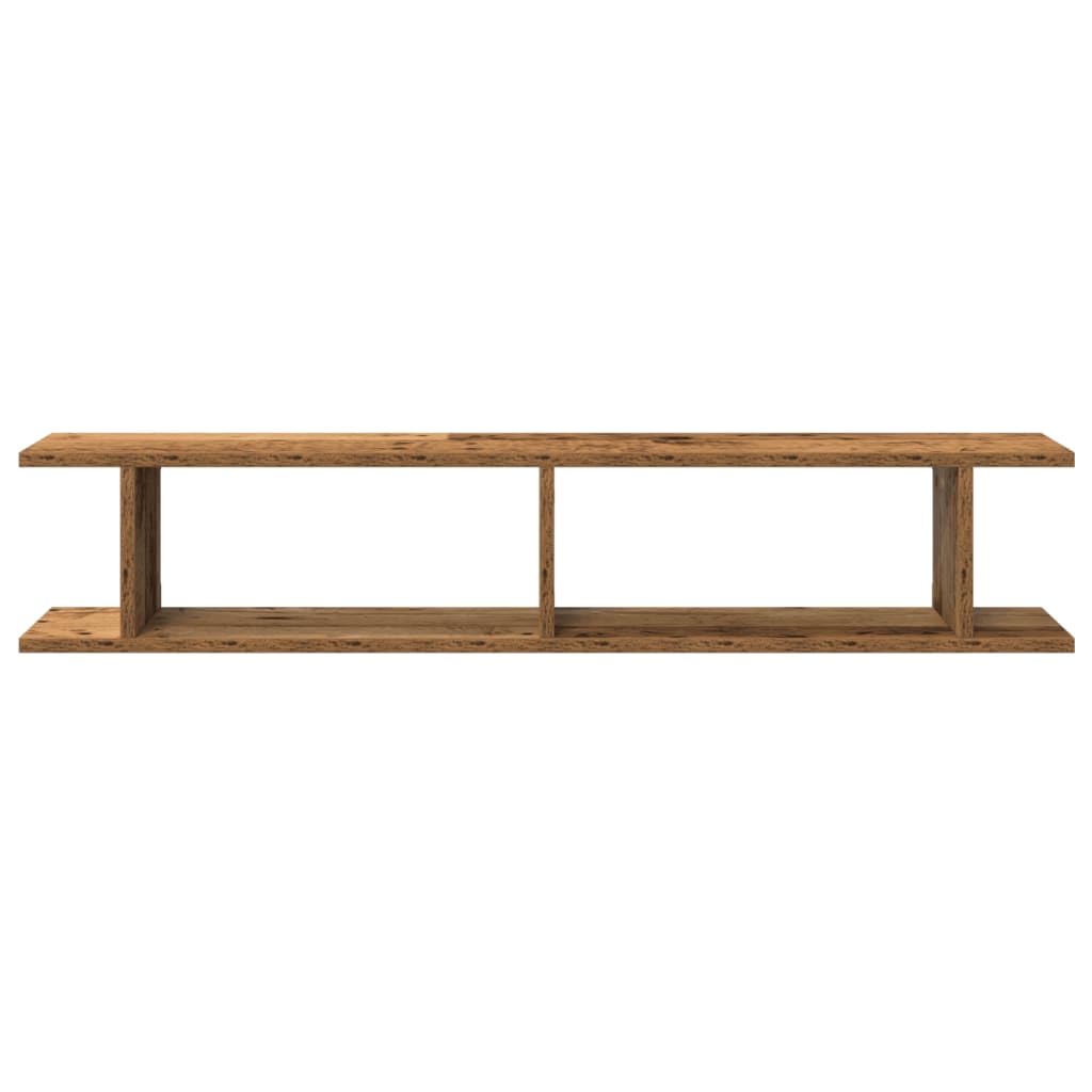 Wandregale 2 STK. Altholz-Optik 105x18x20 cm Holzwerkstoff | Multifunktional, Wohnzimmer Büro Arbeitszimmer, Feuchtes Tuch Reinigung, Flexible Anordnung