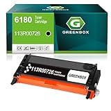GREENBOX Remanufactured 6180 Black Toner Cartridges Replacement for Xerox 113R00726 for Xerox Phaser 6180 6180N 6180DN 6180MFP-D 6180MFP-N Printer (1 Pack)