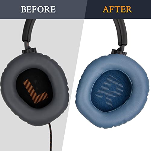 Image of SOULWIT Professional Replacement Earpads Cushions for JBL Quantum 100 /100X /100P /100M2 (Q100 /Q100X /Q100P /Q100M2), Quantum 350 (Q350) Headphones, Ear Pads with Softer Protein Leather - Navy Blue