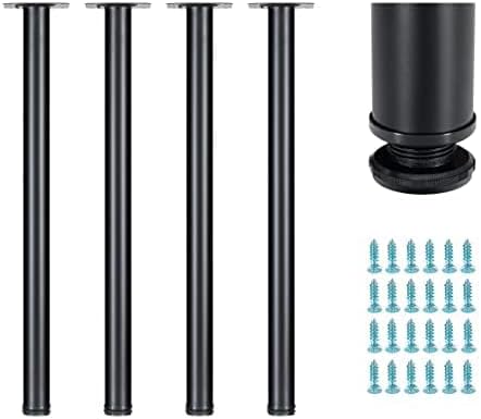 wuhuangkaka 28 inch table legs,adjustable metal desk legs,suitable for diy furniture legs,computer desk,dining table,workbenches,coffee table,set of 4 (black). 28"