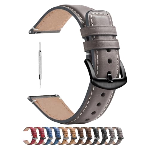 Image of Fullmosa Quick Release Premium Leather Watch Strap | 24 /22 /21 /20 /19 /18mm,Burnished Leather Watch Band Compatible with Samsung Amazfit Fossil Replacement Belt for Men and Women