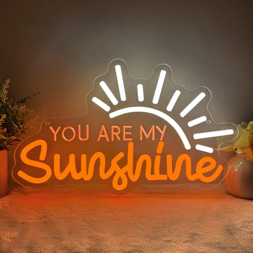 You Are My Sunshine Enseigne Lumineuse,Soleil Neon LED Mural pour Bar Club Party Pub Chambre Fête,You Are My Sunshine Dimmable Eclairage LED Cadeau pour...