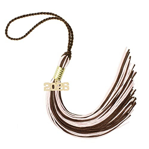 Tassel Depot 2026 Brown/Light Pink Graduation Tassel - Every School Color Available - Made in USA