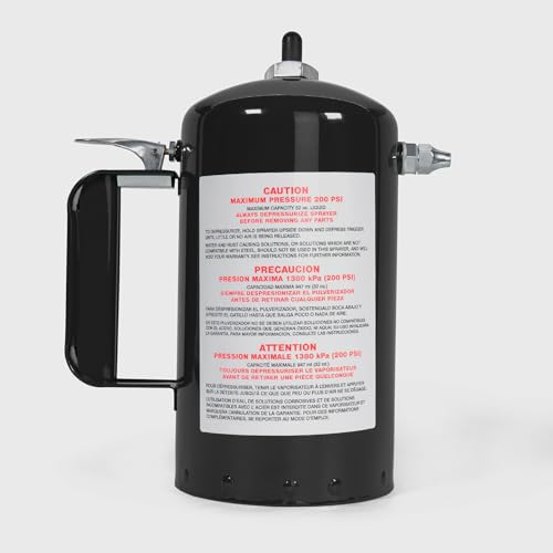 SURE SHOT A1000B 1-Quart Non Aerosol Sprayer - Refillable Pressurized Sprayer Can for Oil, Solvent, Degreasers, Lubricants - Rechargeable Steel Canister with Brass Nozzles - Made in The USA - 32oz.