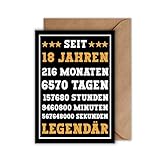 18 Geburtstag Karte mit Umschlag   Geburtstagskarte 18 Jahre “Seit 18 Jahren Legendär” Glückwunschkarte Geschenkkarte zum 18ten Geburtstag Happy Birthday Karte (DIN A6)