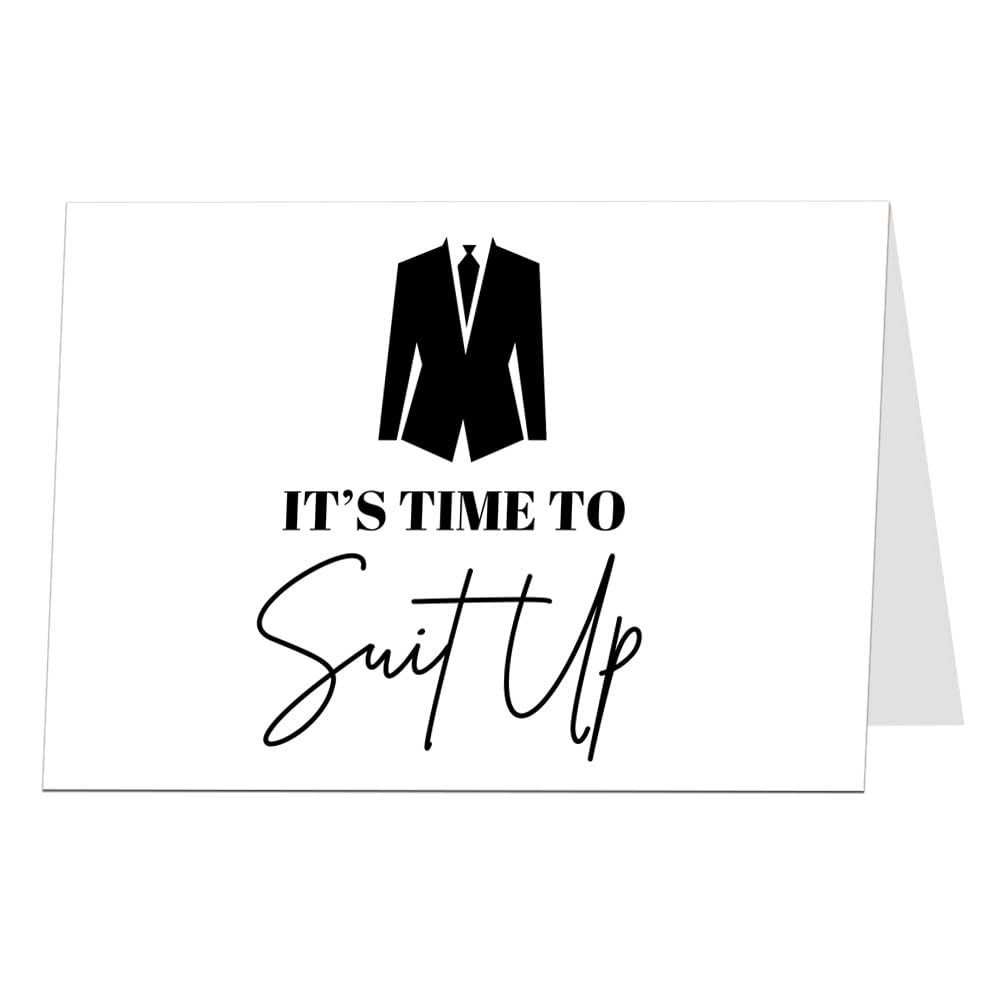 Groomsman Best Man Page Boy Proposal Wedding Cards Pack 4 With Black Envelopes A5 When Folded, White, Black - Image 3