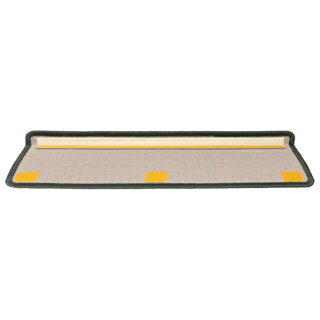 Ciemnozielona mata schodowa 15 sztuk 65 x 21 x 4 cm PP Tufted