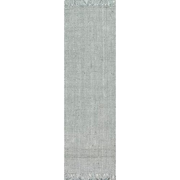 Nuloom Daniela Grey, 2'6 x 8', Handmade, Jute, Tassel, Soft and Textured, High Traffic, Stain Resistant, Easy Clean, Durable Runner for Bedroom, Living Room, Dining Space, Foyer, Entryway