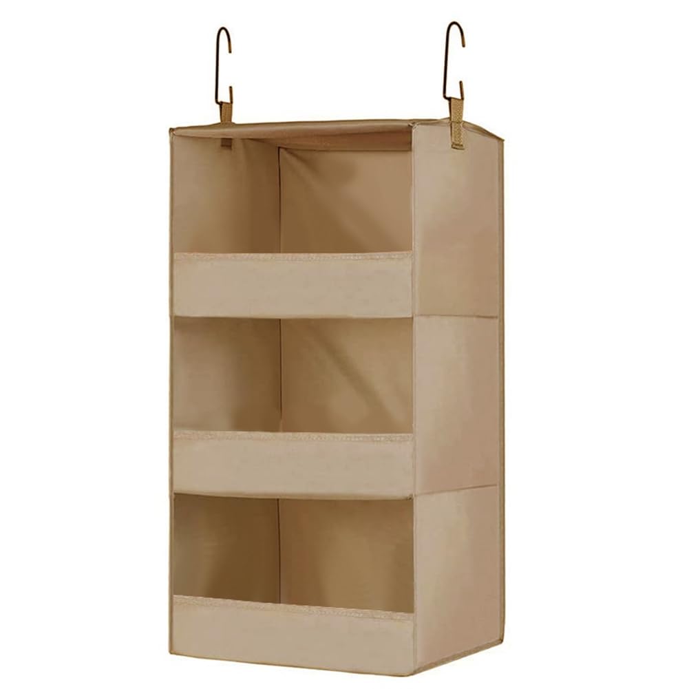 CTRLZS 3-Shelf Hanging Closet Organizer and Storage, Hanging Organizer for Closet Shower Organizer Hanging Khaki
