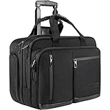 VANKEAN 17.3 Inch Rolling Laptop Bag, Waterproof Overnight Rolling Bags, Laptop Bags for Travel/Work/Business, Stylish Carry on Briefcase, Black