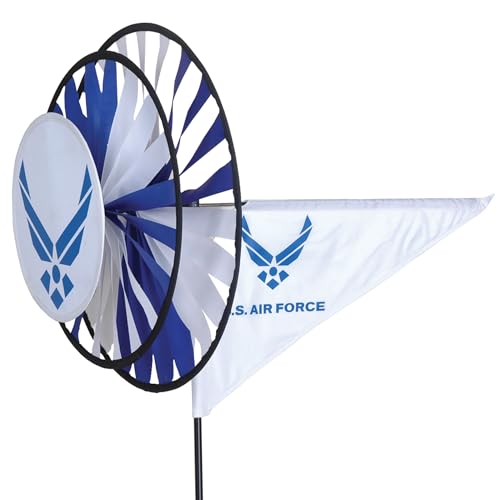 Premier Kites Triple Spinner Air Force â€“ Eye-Catching Garden Spinner with Colorful Triple Wheels, Durable Weather-Resistant Fabric, Easy Assembly, Patriotic Outdoor DÃ©cor for Patios, Lawns & Yards
