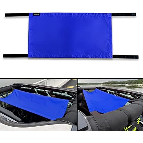 ROMASO Car Roof Hammock for 1996-2022 Jeep Wrangler YJ TJ JK JKU JL 2 Door&4 Door Mesh Top Roof Net Car Bed Rest Netting Heavy Duty,(Blue) Cover
