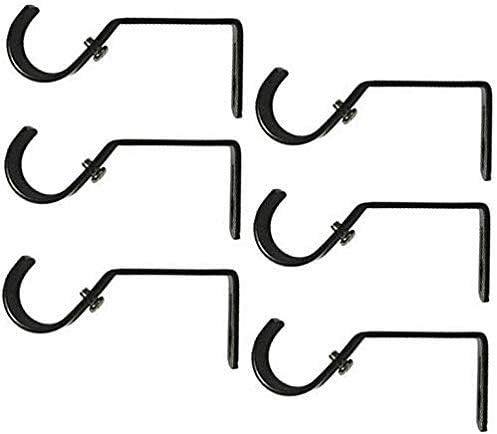 Soporte de cortina (juego de 6, negro)