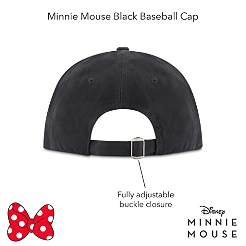 Image of Disney Minnie Mouse Dad Hat, Cotton Adjustable Baseball Cap with Curved Brim