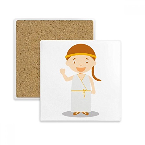 Coaster Tasse Porte Absorbent Pierre Grèce, Idée Cadeau Originale Multicolore - 2