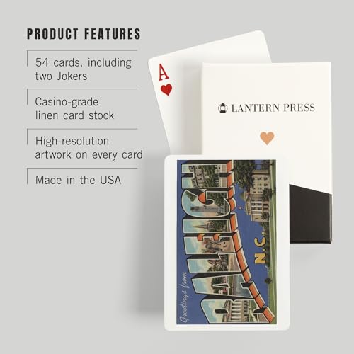 Lantern Press Cartas Poker Raleigh North Carolina 52 Pz miniatura 3