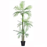 Palmera artificial con hojas realistas para decoración del hogar en interiores y exteriores, ramas de palma sintética que mejoran tu espacio