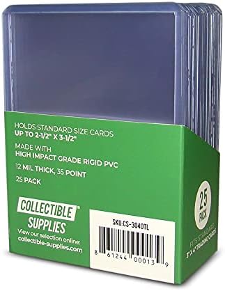 25 Pack 3 x 4 Top Loader Card Holder for Single Sports Trading Cards Toploaders for Sportcards Card Collecting