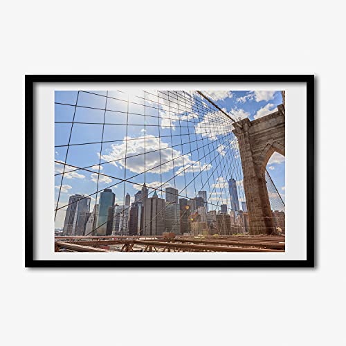 Affiche 60x40 cm Tulup avec cadre en bois moderne New York