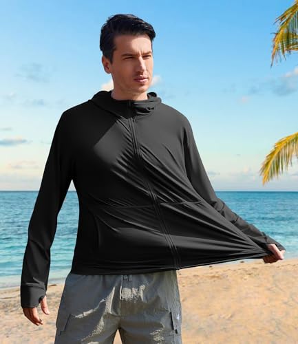Men's UPF 50+ Full Zip Up Sun Protection Hoodie Jacket Long Sleeve Lightweight UV Shirts for Men Hiking Fishing4