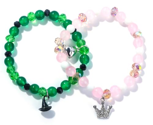 SONGCHANGJEWELRY BBF Friendship Matching Bracelets - Magic Stage Theatre Movie Merchandise Rhinestone Crown Witch Hat Pendant - Bracelets Jewelry Decoration Gifts for Fandom Fans
