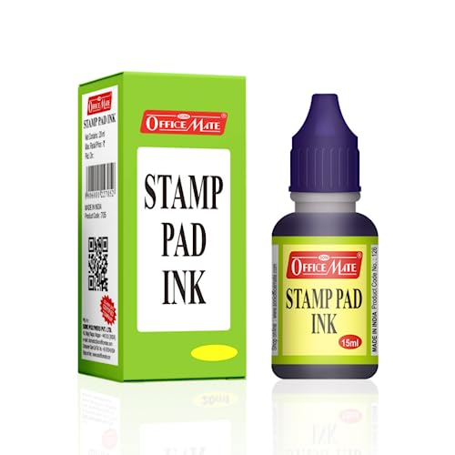 Image of Soni Officemate Stamp Pad Ink - 15ml |Pack of 10 (Violet) | Quick-Dry, Smudge-Free Ink | Long-Lasting & Easy-to-Use | for Office, School, Craft & DIY Use