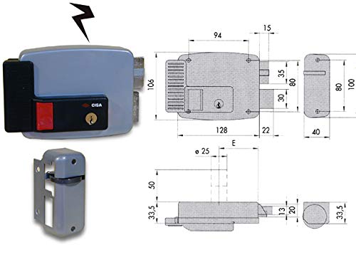 Ironware 3215 CISA 11670-50-1 - Cerradura EETTRICA para aplicar cilindro despegado DX