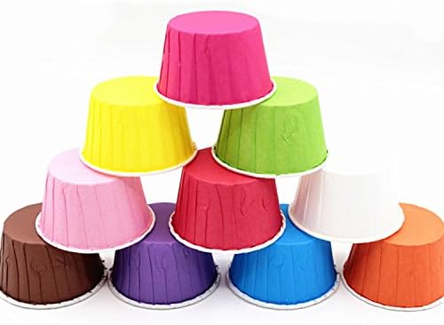 500-pack colorful baking cups with patterns (dots/stripes)
